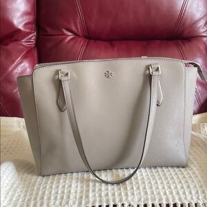 Tory Burch Taupe Leather Tote